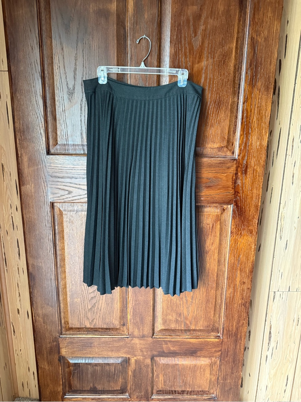 LOFT Black Pleated Midi Skirt — Timeless A-Line